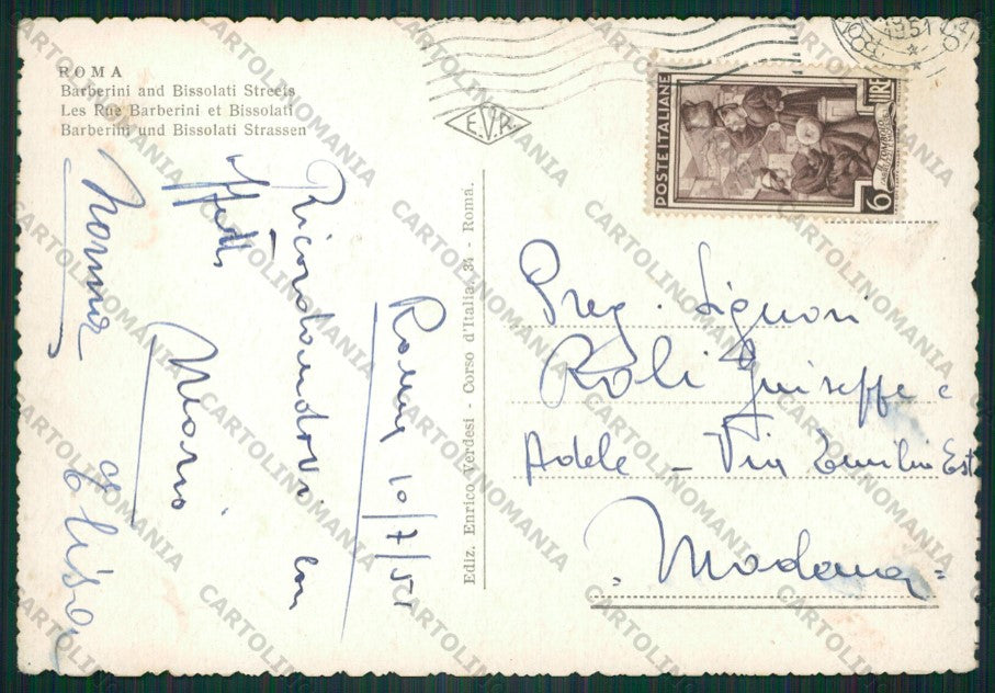 Roma Città Filovia Auto FG cartolina KV9273 – retro