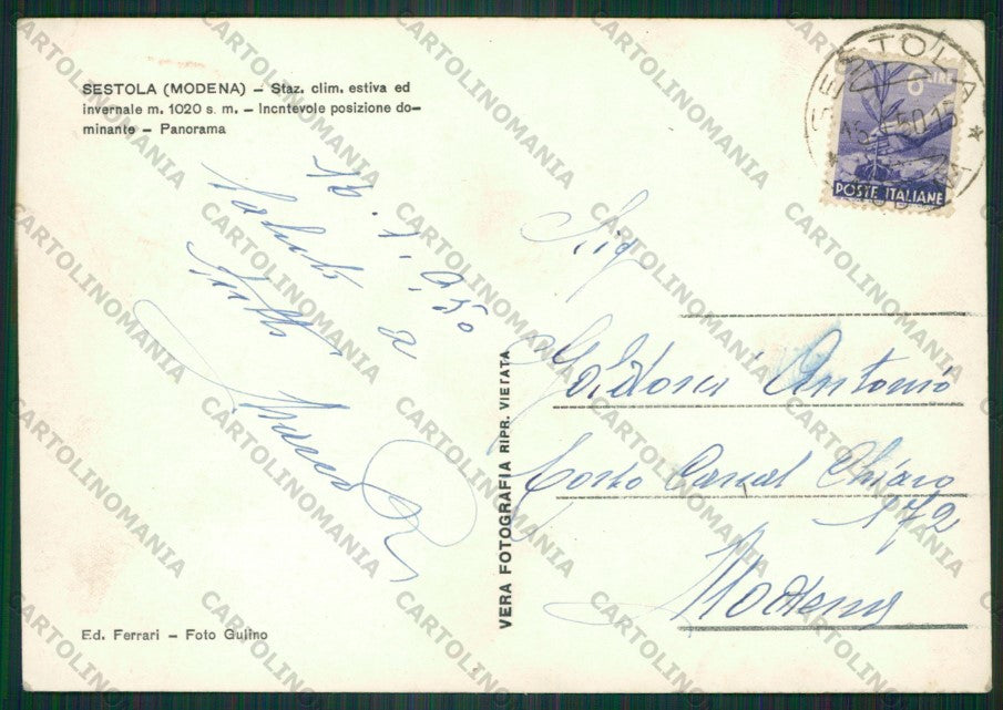 Modena Sestola PIEGHE Foto FG cartolina KV9274 – retro