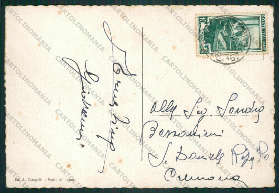 Brescia Ponte di Legno PIEGHE FG cartolina KV9309 – retro