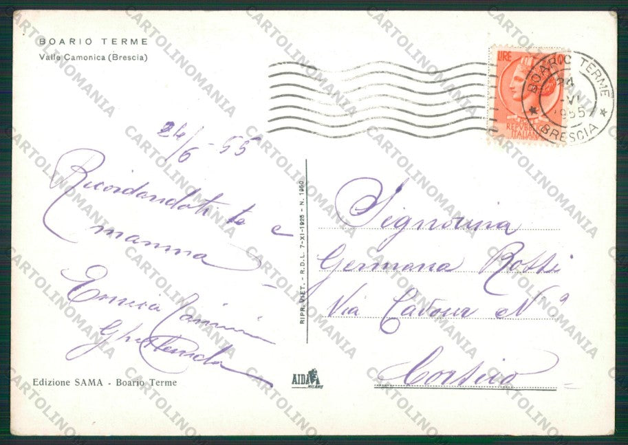 Brescia Boario Terme Foto FG cartolina KV9312 – retro
