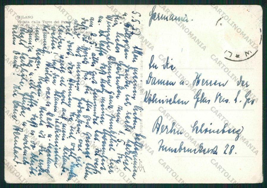 Milano Città FG cartolina KV9333 – retro