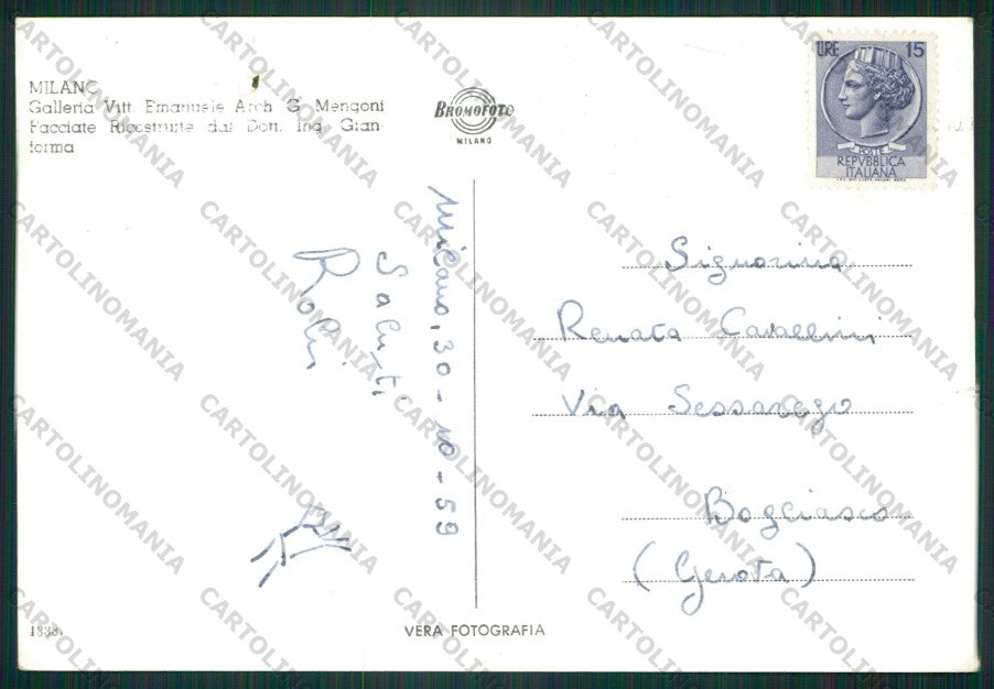 Milano Città PIEGHINA Foto FG cartolina KV9337 – retro