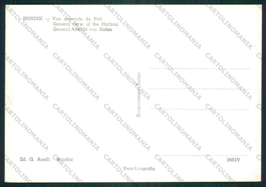 Brindisi Città Foto FG cartolina KV9345 – retro
