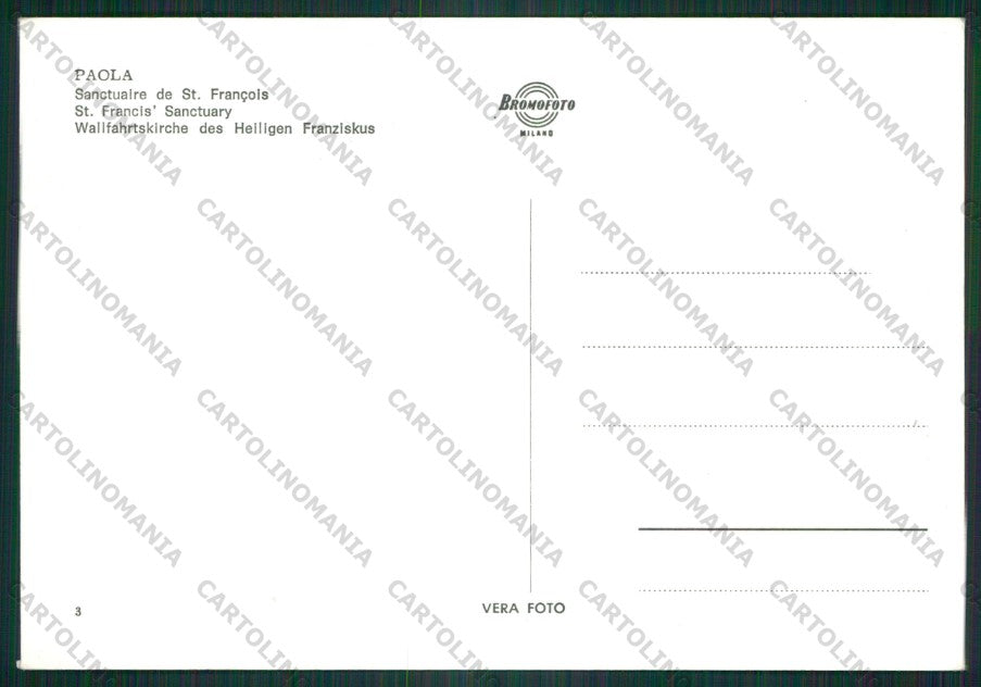 Cosenza Paola Santuario Foto FG cartolina KV9360 – retro