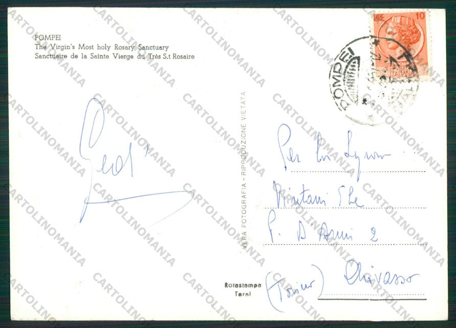 Napoli Pompei Santuario Foto FG cartolina KV9372 – retro