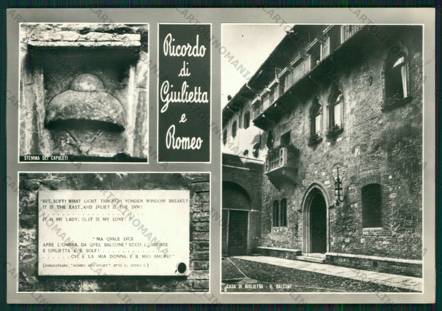 Verona Città Giulietta Romeo Foto FG cartolina KV9376 – fronte
