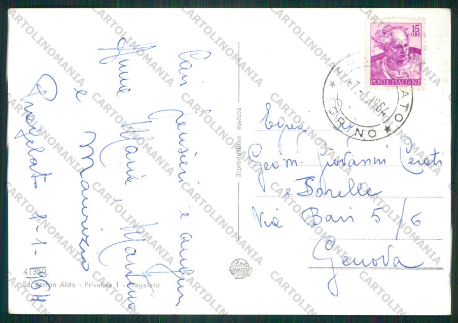 Torino Pragelato Nevicata Assietta Foto FG cartolina KV9386 – retro
