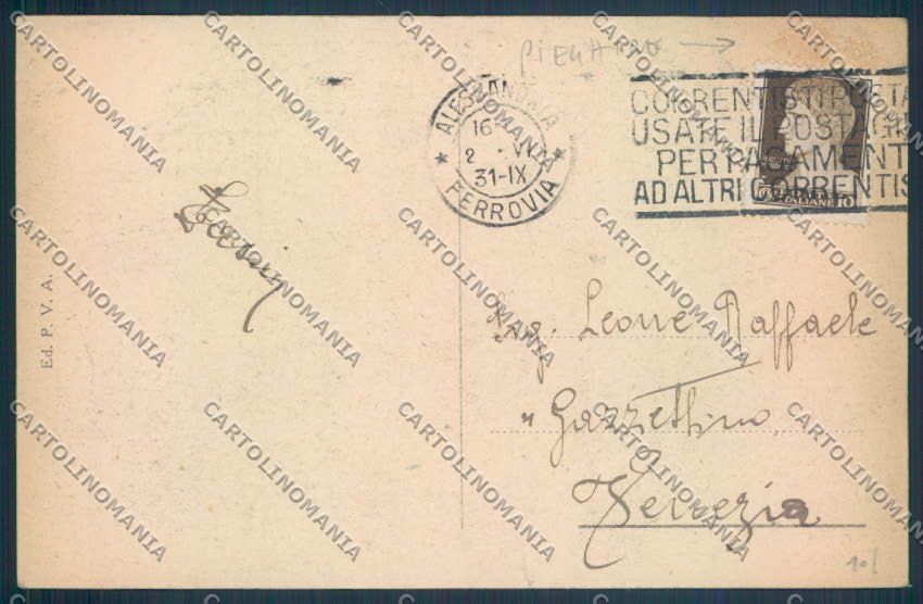 Alessandria Città PIEGHINE cartolina LQ0018 – retro