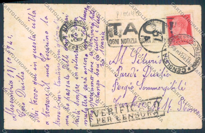 Alessandria Città PIEGHE cartolina LQ0027 – retro