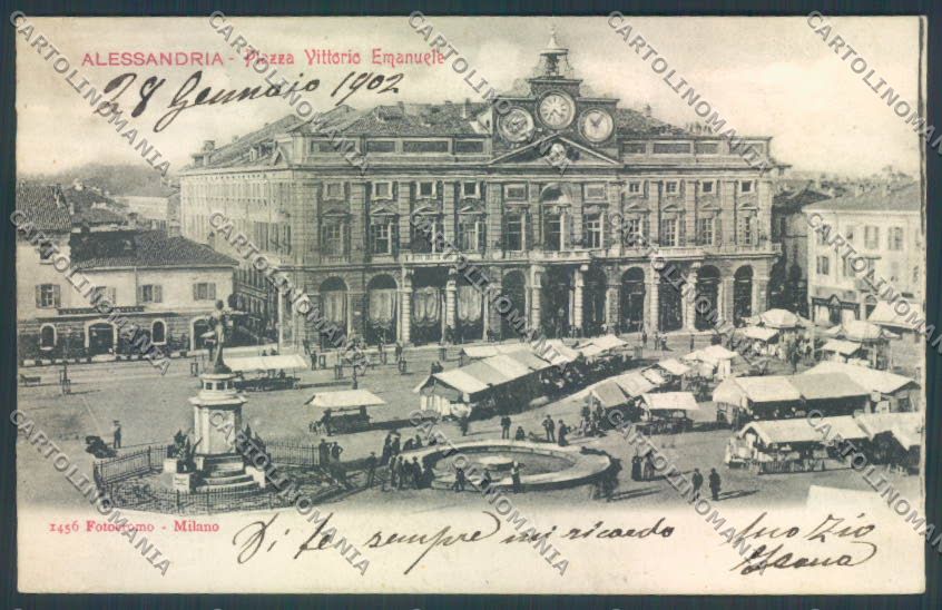 Alessandria Città Mercato cartolina LQ0035 – fronte
