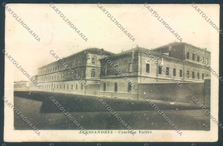 Alessandria Città Caserma Valfrè ABRASA PIEGA cartolina LQ0039 – fronte