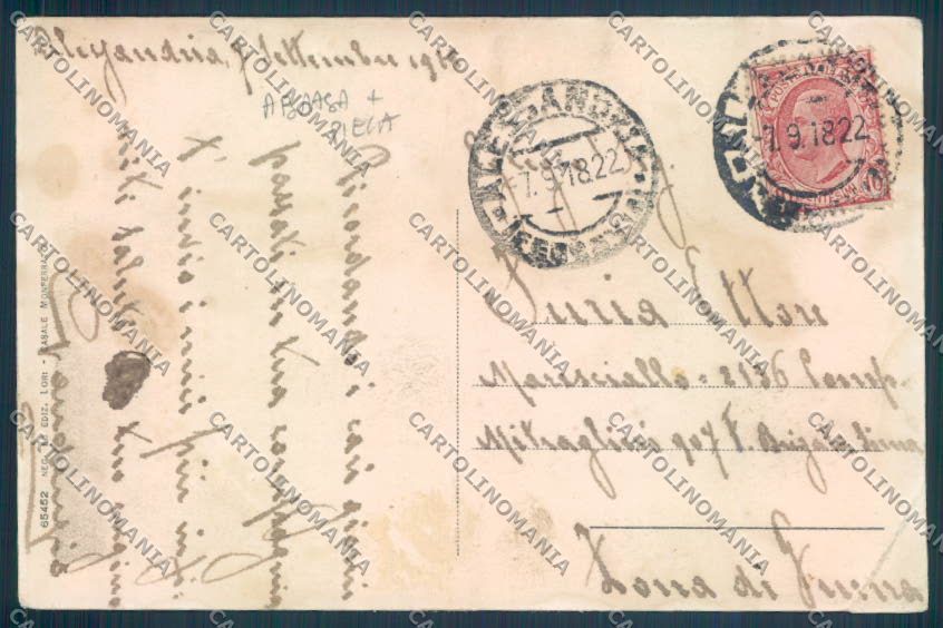 Alessandria Città Caserma Valfrè ABRASA PIEGA cartolina LQ0039 – retro