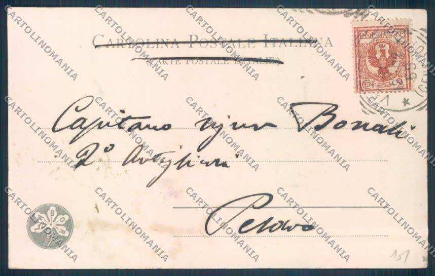 Alessandria Città Reggimento Artiglieria Fortezza cartolina LQ0056 – retro