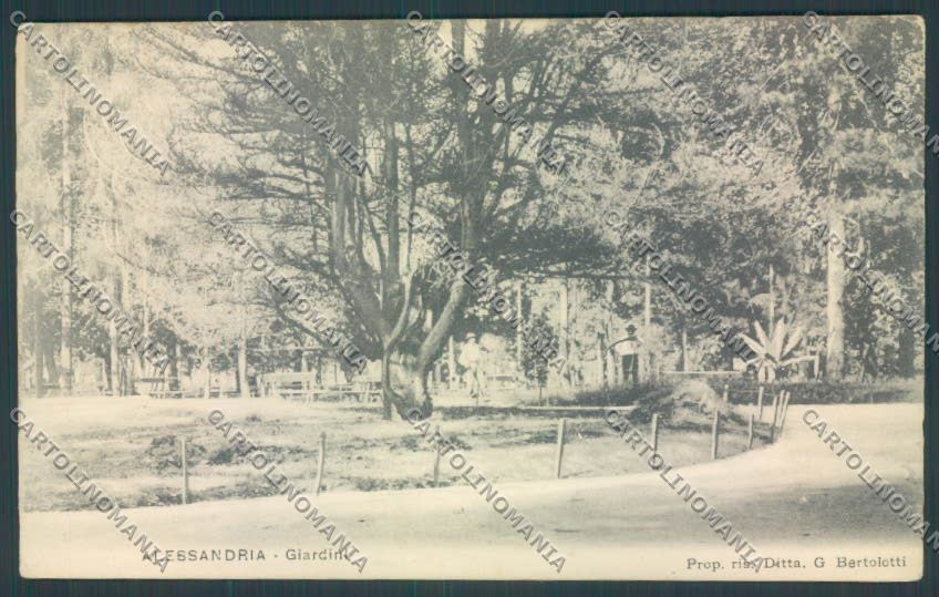 Alessandria Città Giardini Pubblici PIEGA cartolina LQ0074 – fronte