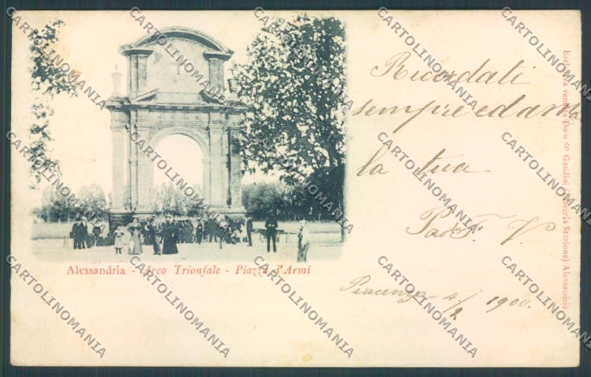 Alessandria Città Arco Trionfale cartolina LQ0097 – fronte