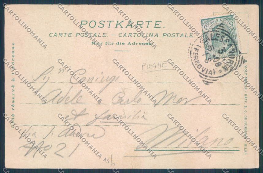 Alessandria Città Arco Trionfale PIEGHE cartolina LQ0106 – retro