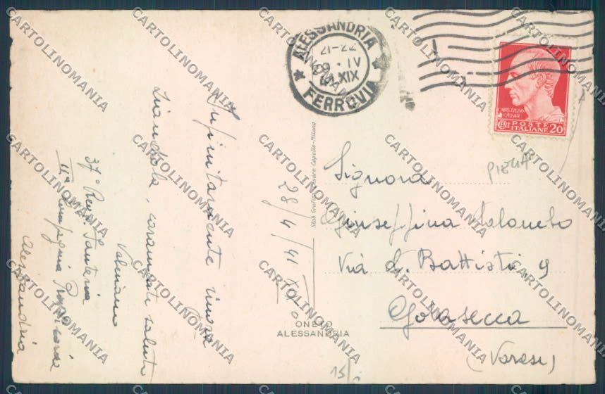 Alessandria Città Tanaro PIEGA cartolina LQ0109 – retro