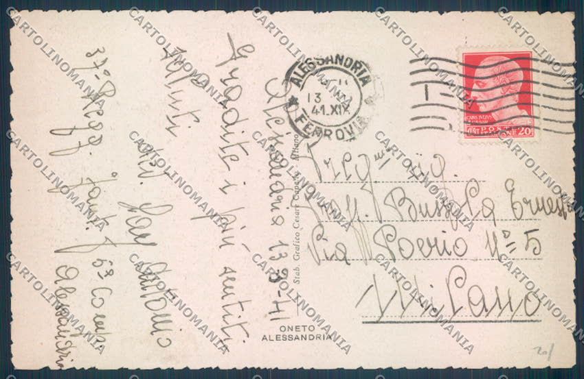 Alessandria Città cartolina LQ0131 – retro