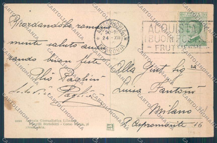 Alessandria Città cartolina LQ0151 – retro