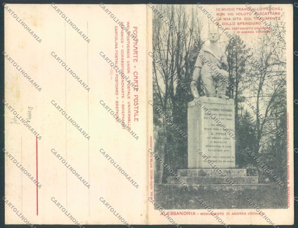 Alessandria Città Andrea Vochieri Doppia cartolina LQ0191 – fronte
