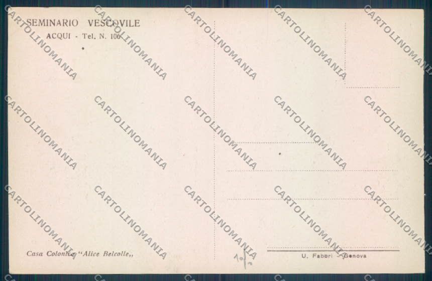 Alessandria Acqui cartolina LQ0212 – retro