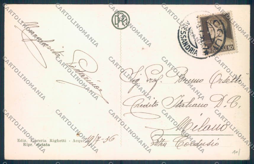 Alessandria Acqui Acquedotto cartolina LQ0233 – retro