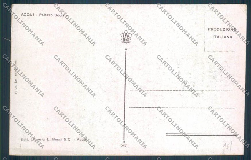 Alessandria Acqui cartolina LQ0274 – retro