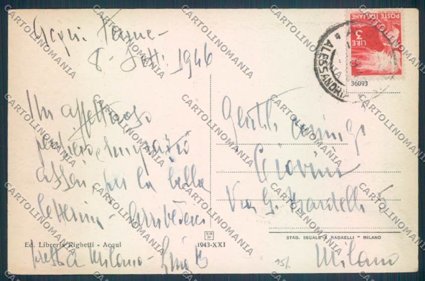 Alessandria Acqui cartolina LQ0278 – retro