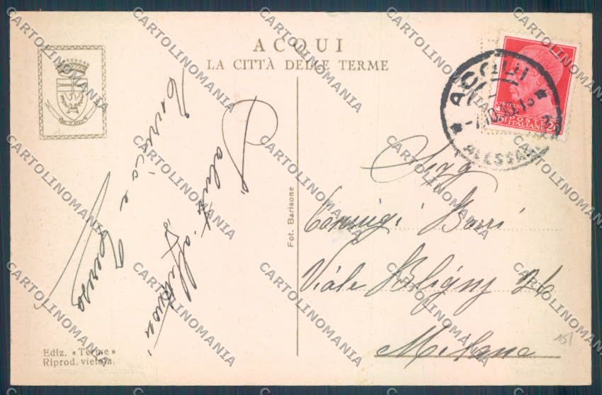 Alessandria Acqui cartolina LQ0286 – retro