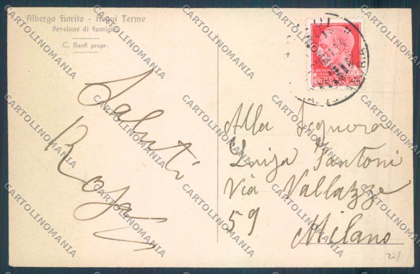 Alessandria Acqui Albergo Fiorito cartolina LQ0294 – retro