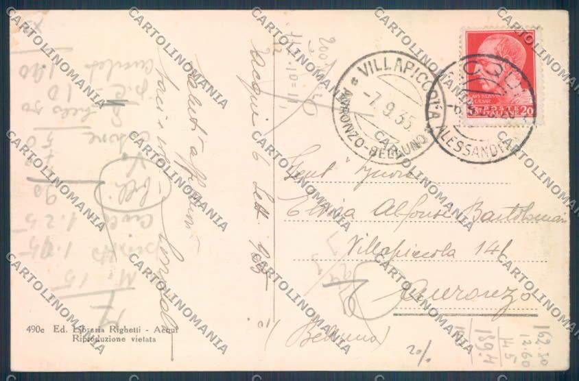 Alessandria Acqui cartolina LQ0303 – retro