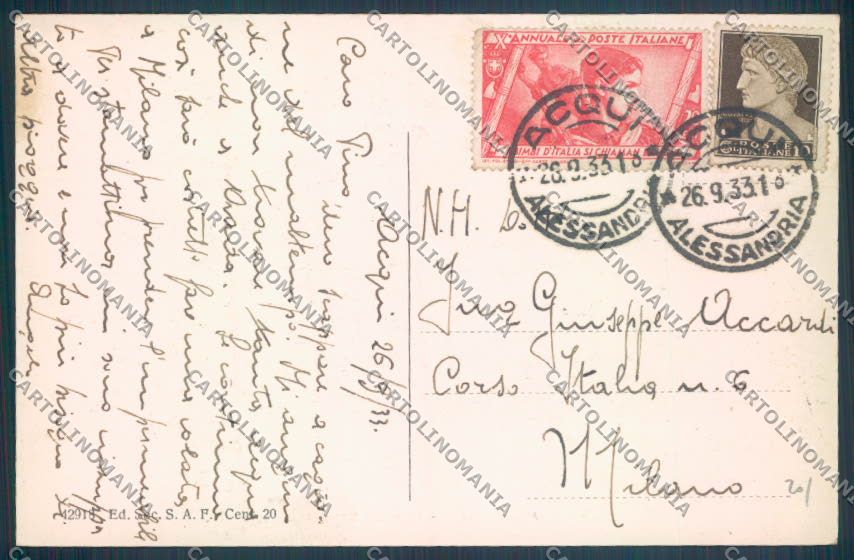 Alessandria Acqui cartolina LQ0326 – retro