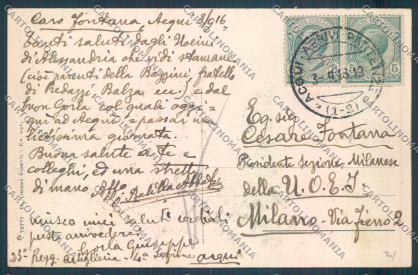 Alessandria Acqui cartolina LQ0328 – retro
