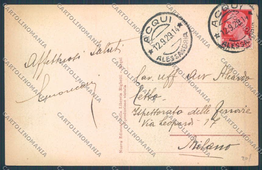 Alessandria Acqui cartolina LQ0329 – retro