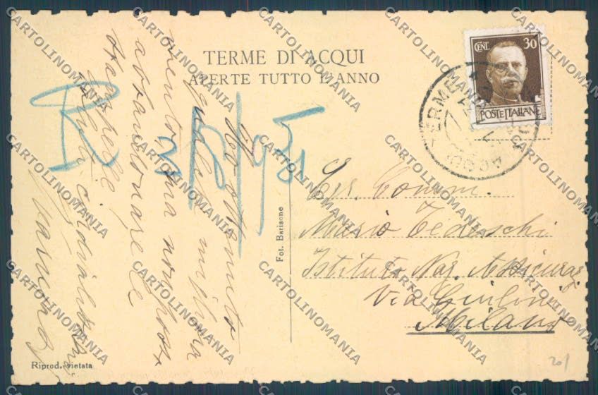 Alessandria Acqui Bormida cartolina LQ0330 – retro