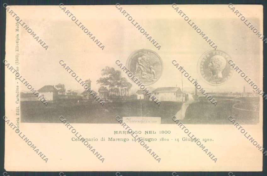 Alessandria Marengo Numismatica cartolina LQ0375 – fronte