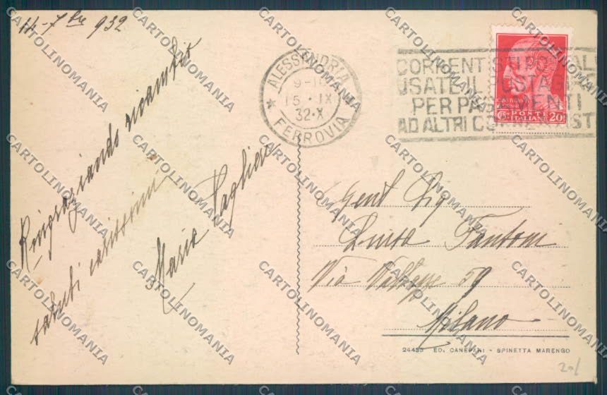 Alessandria Marengo cartolina LQ0396 – retro