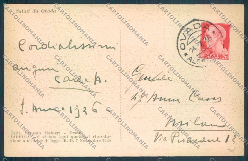 Alessandria Ovada cartolina LQ0486 – retro