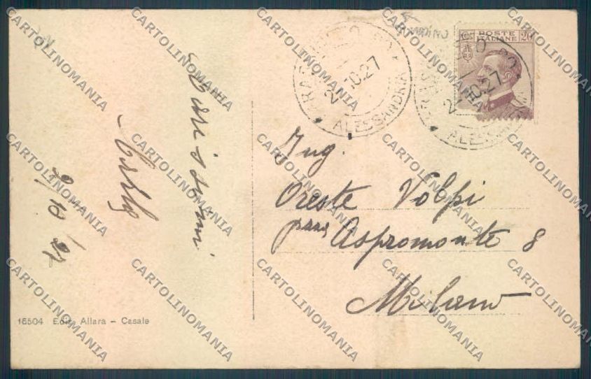Alessandria Casale Monferrato STRAPPINO cartolina LQ0508 – retro