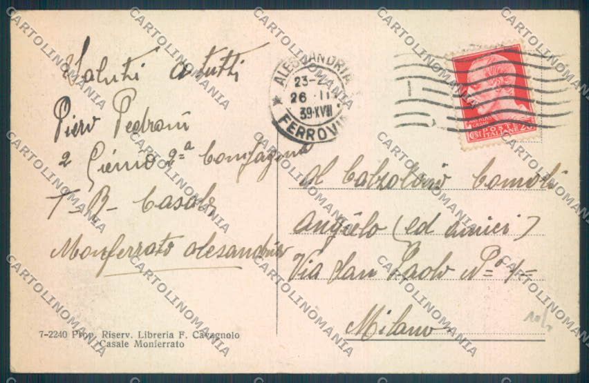 Alessandria Casale Monferrato cartolina LQ0527 – retro