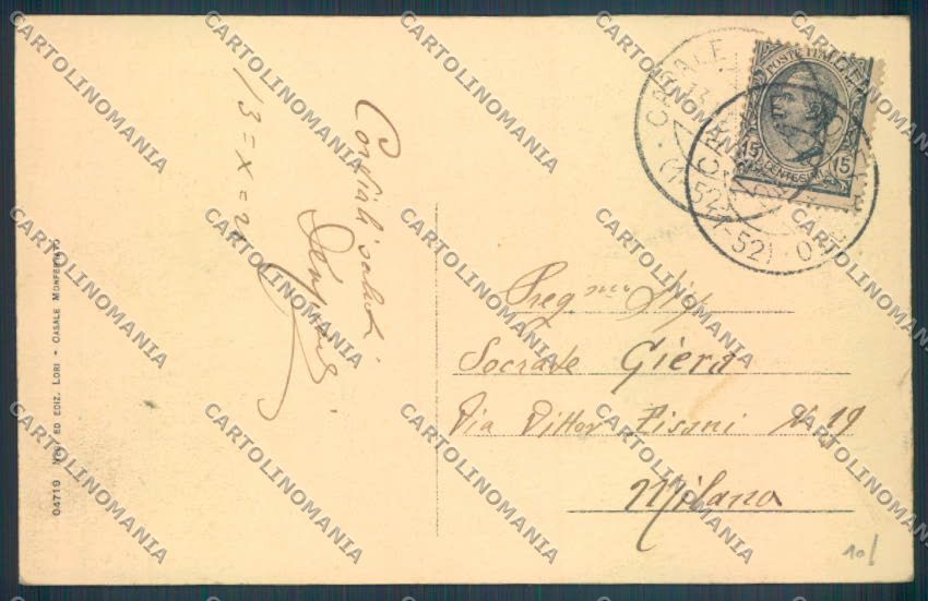 Alessandria Casale Monferrato Giovanni Lanza cartolina LQ0529 – retro