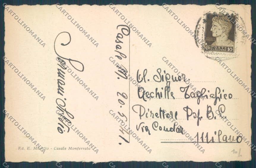 Alessandria Casale Monferrato Bistolfi cartolina LQ0530 – retro