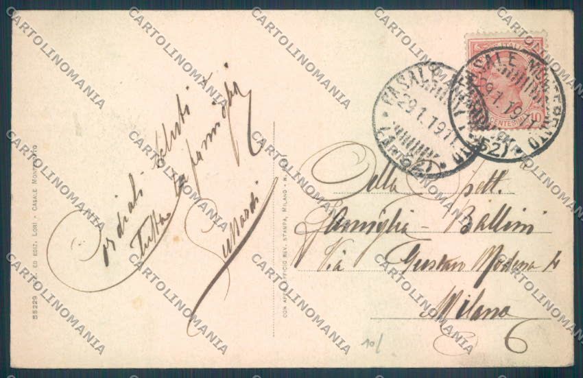 Alessandria Casale Monferrato Giovanni Lanza cartolina LQ0531 – retro