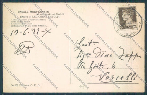 Alessandria Casale Monferrato cartolina LQ0533 – retro