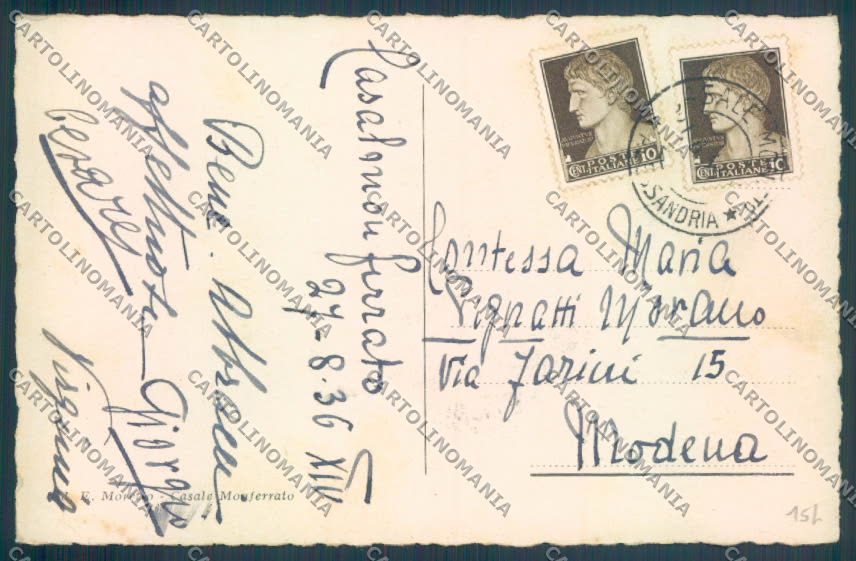 Alessandria Casale Monferrato Stazione cartolina LQ0542 – retro