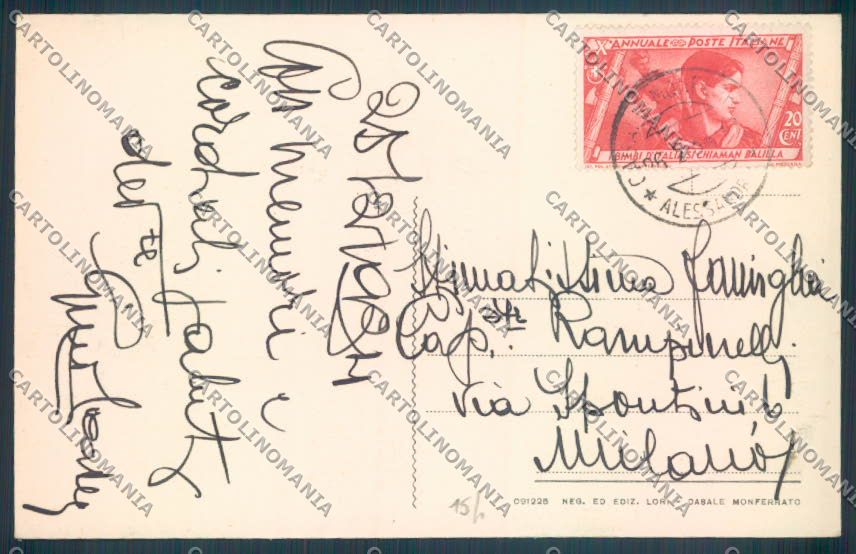 Alessandria Casale Monferrato cartolina LQ0546 – retro