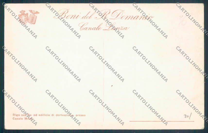 Alessandria Casale Monferrato Demanio Canale Lanza Diga cartolina LQ0555 – retro