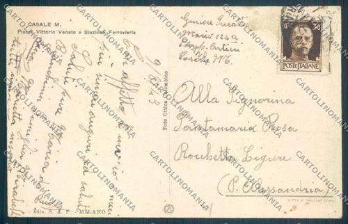 Alessandria Casale Monferrato Stazione cartolina LQ0567 – retro