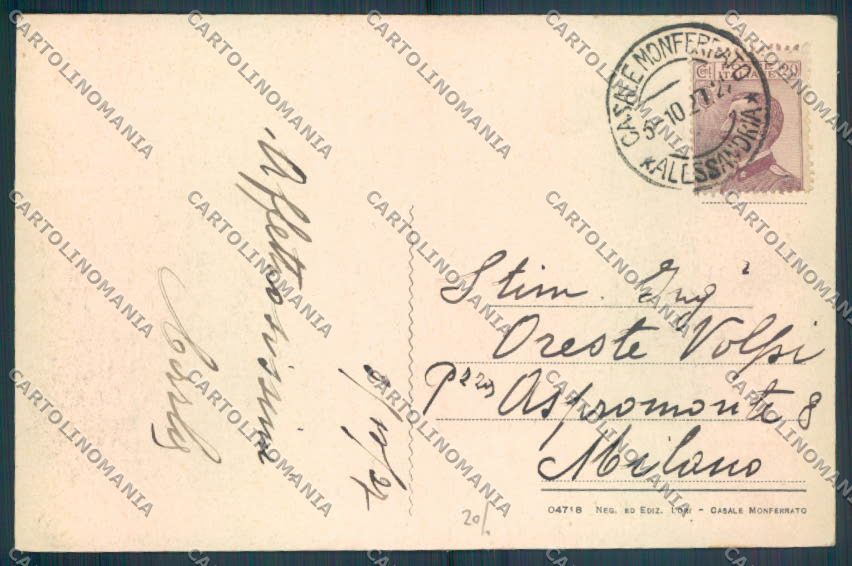 Alessandria Casale Monferrato cartolina LQ0573 – retro