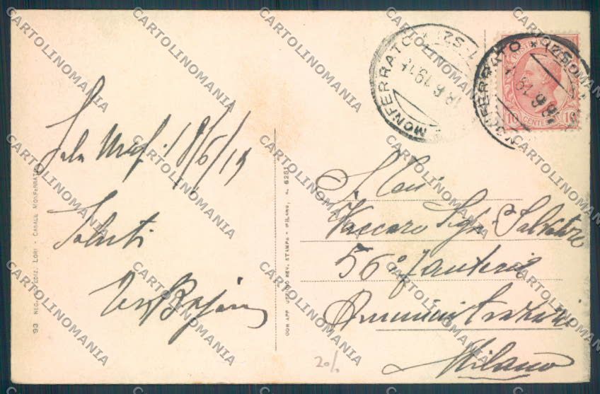 Alessandria Casale Monferrato cartolina LQ0574 – retro